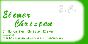 elemer christen business card